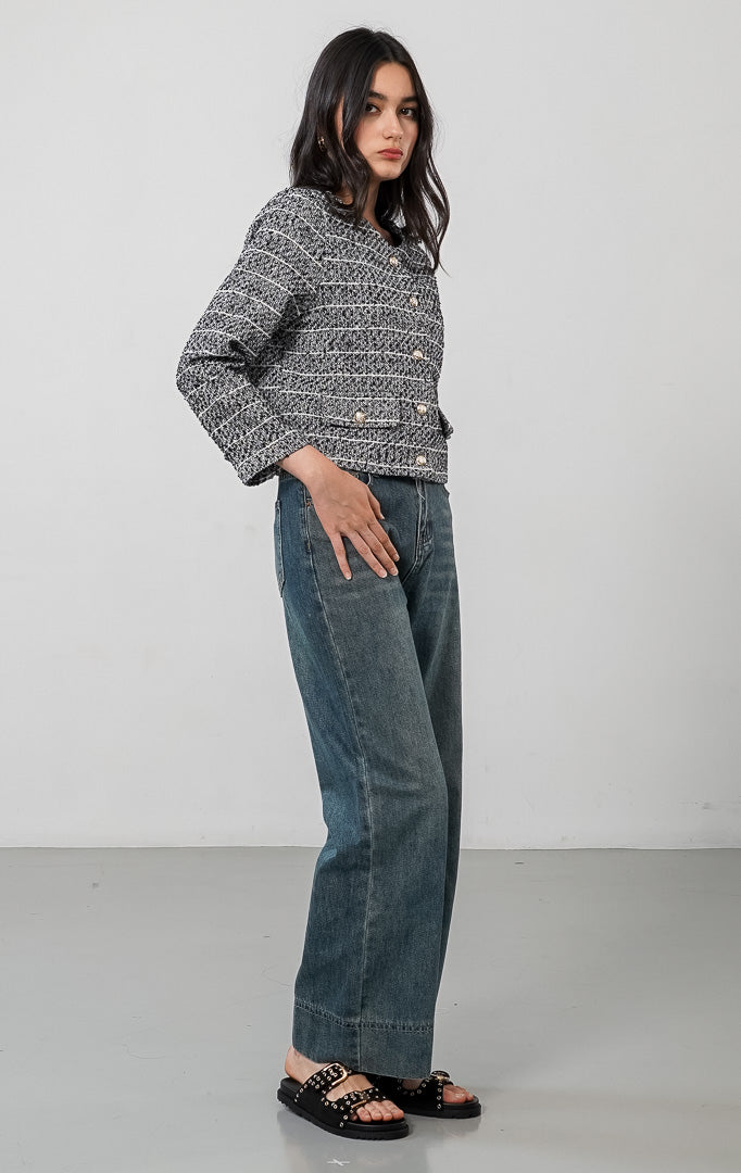 Arianna Cardigan Black Striped