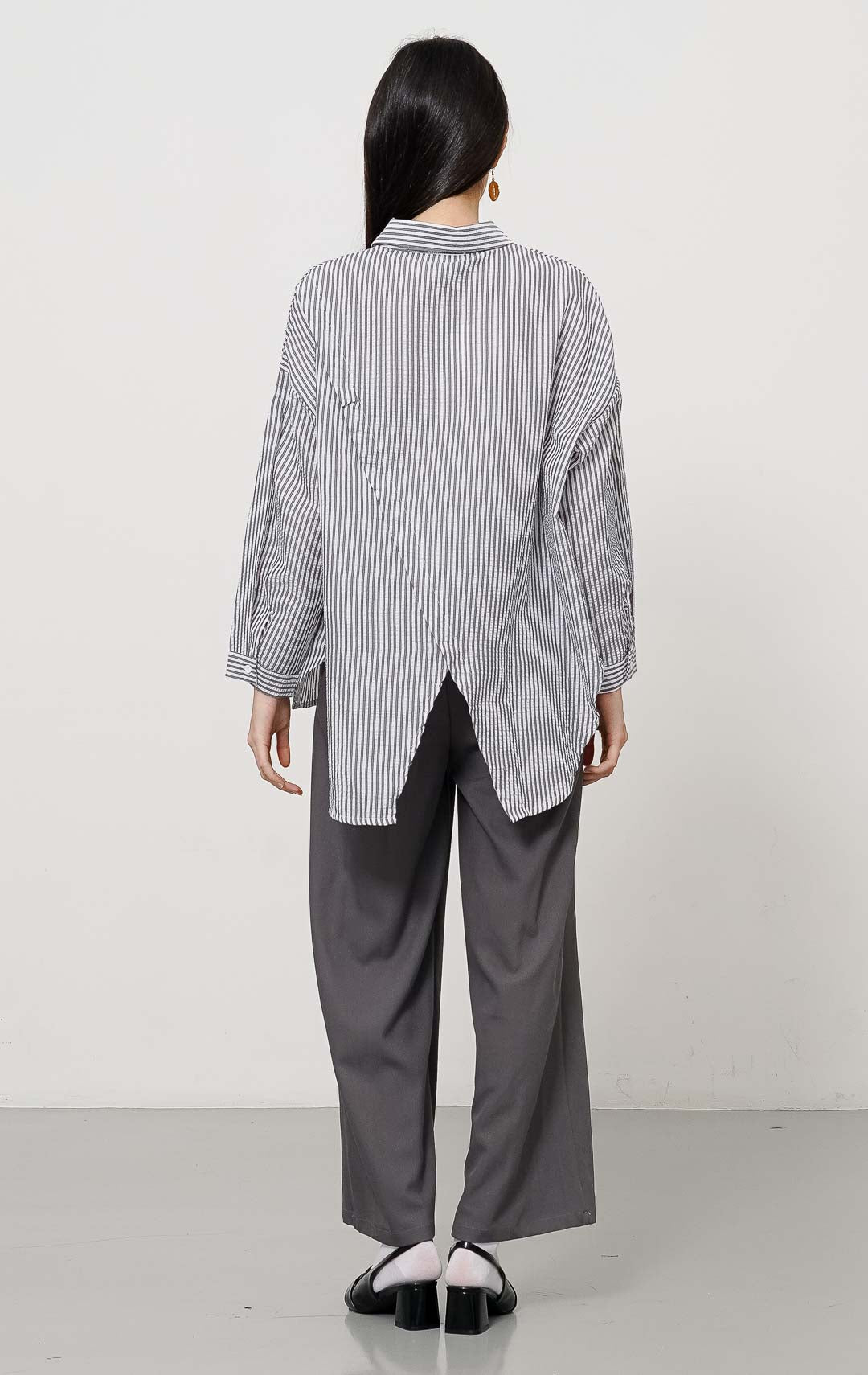 Damien Top Grey Stripe