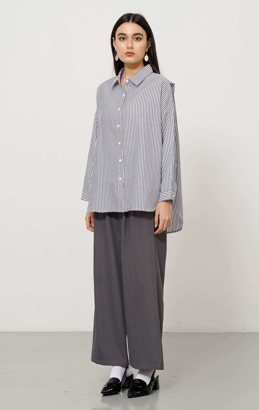 Damien Top Grey Stripe