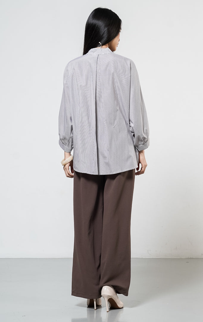 Ginera Top Brown Striped
