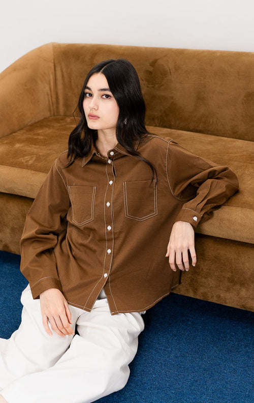 Olizia Top Brown