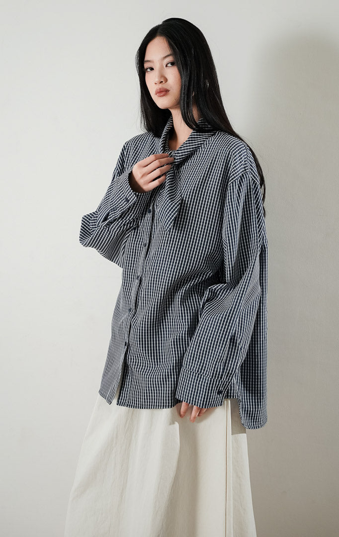 Cristina Top Plaid Navy
