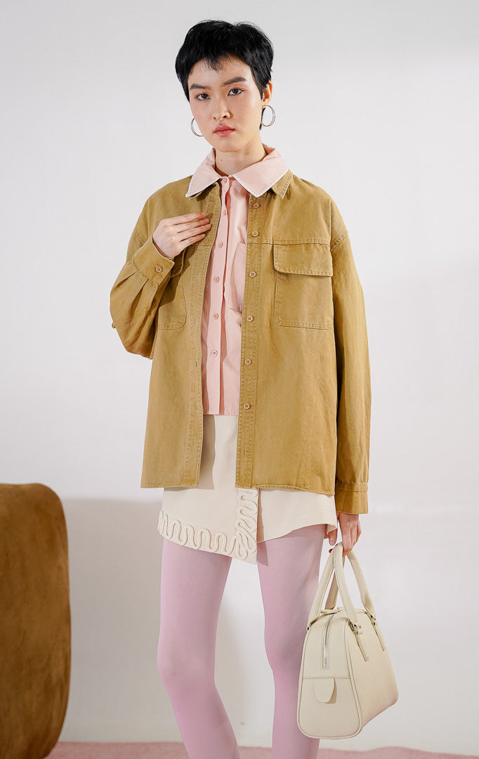 Dahlia Top Khaki
