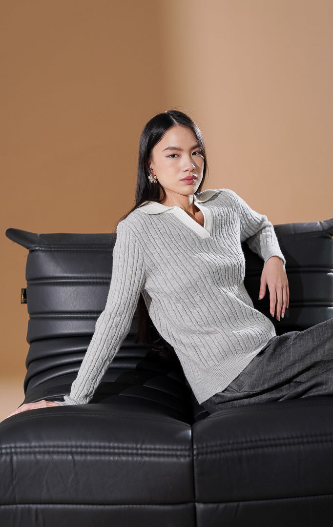 Alivia Knit Top Grey