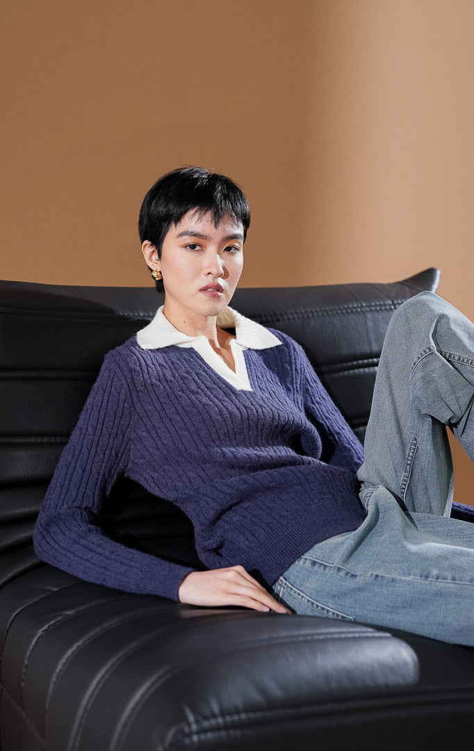 Alivia Knit Top Navy