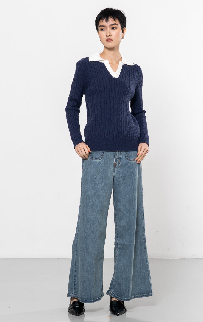 Alivia Knit Top Navy