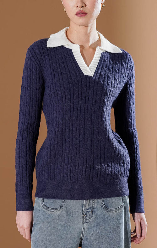 Alivia Knit Top Navy