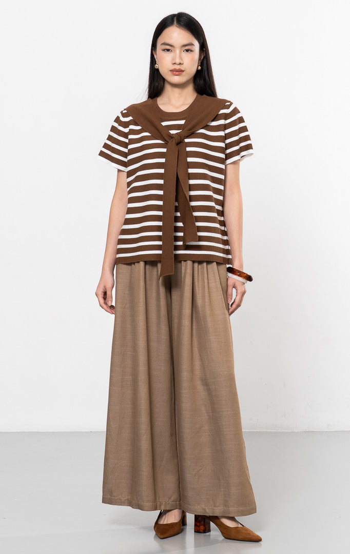 Alicia Top Brown Striped