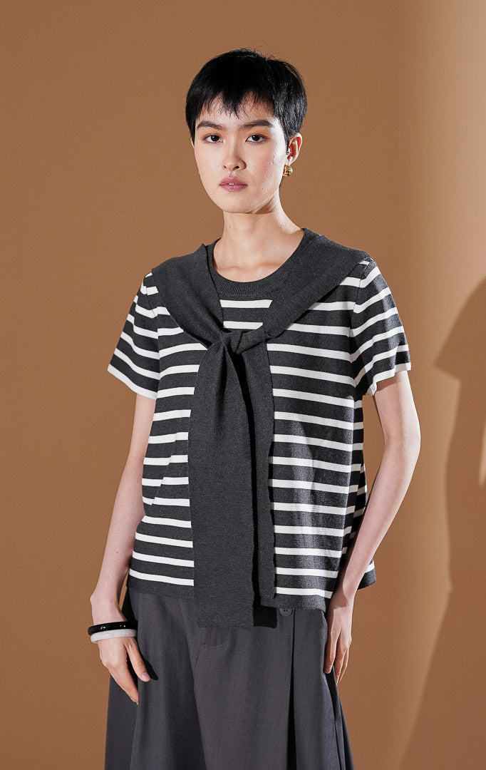Alicia Top Grey Striped