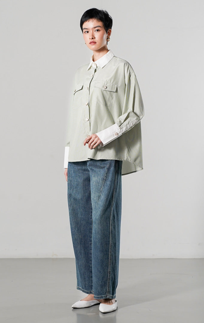 Merveille Top Green Stripe