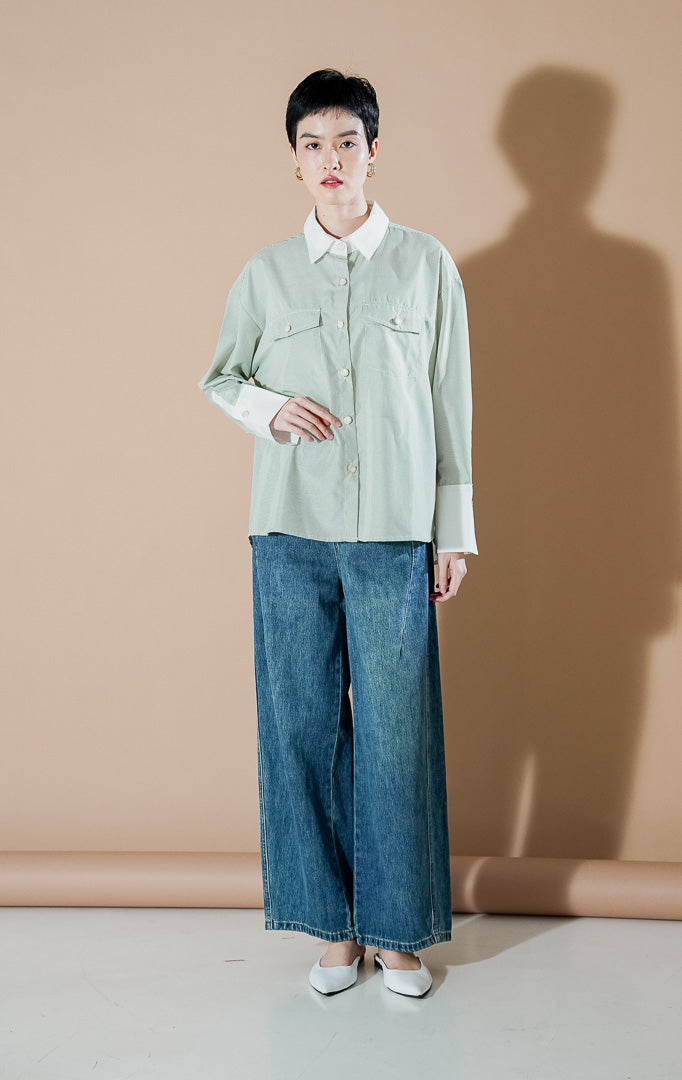 Merveille Top Green Stripe