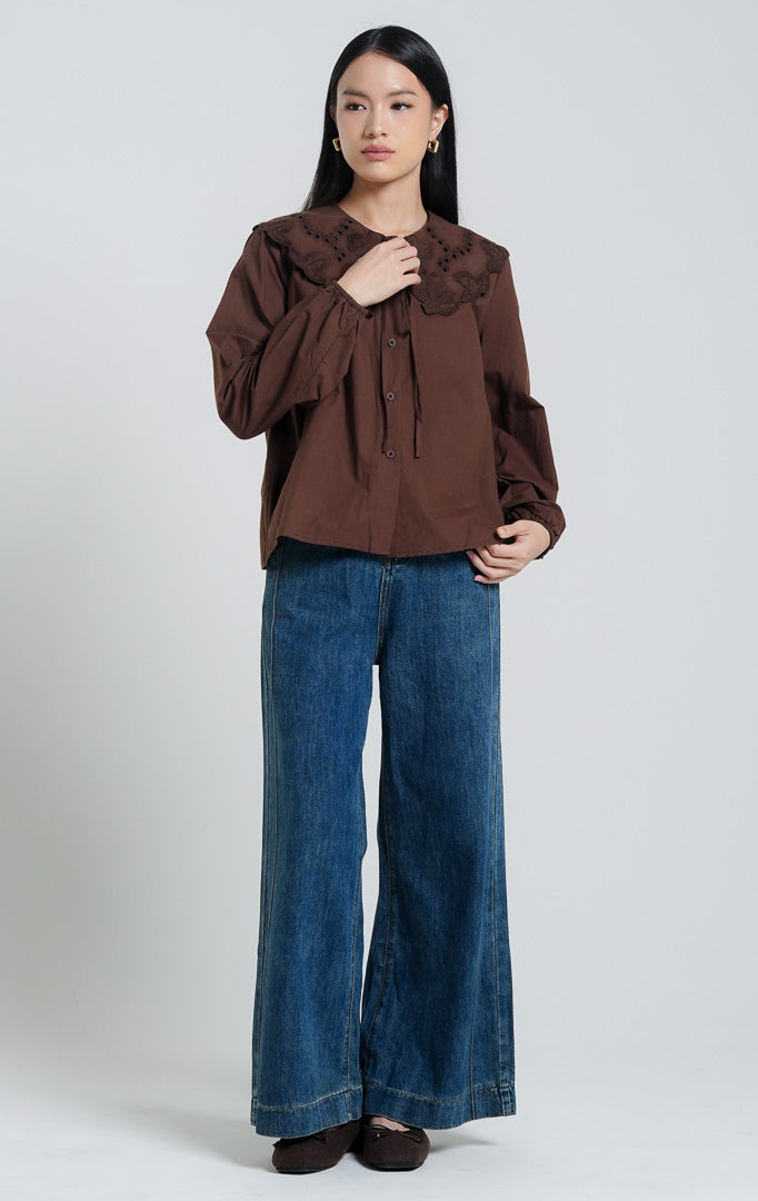 Lioren Top Dark Brown