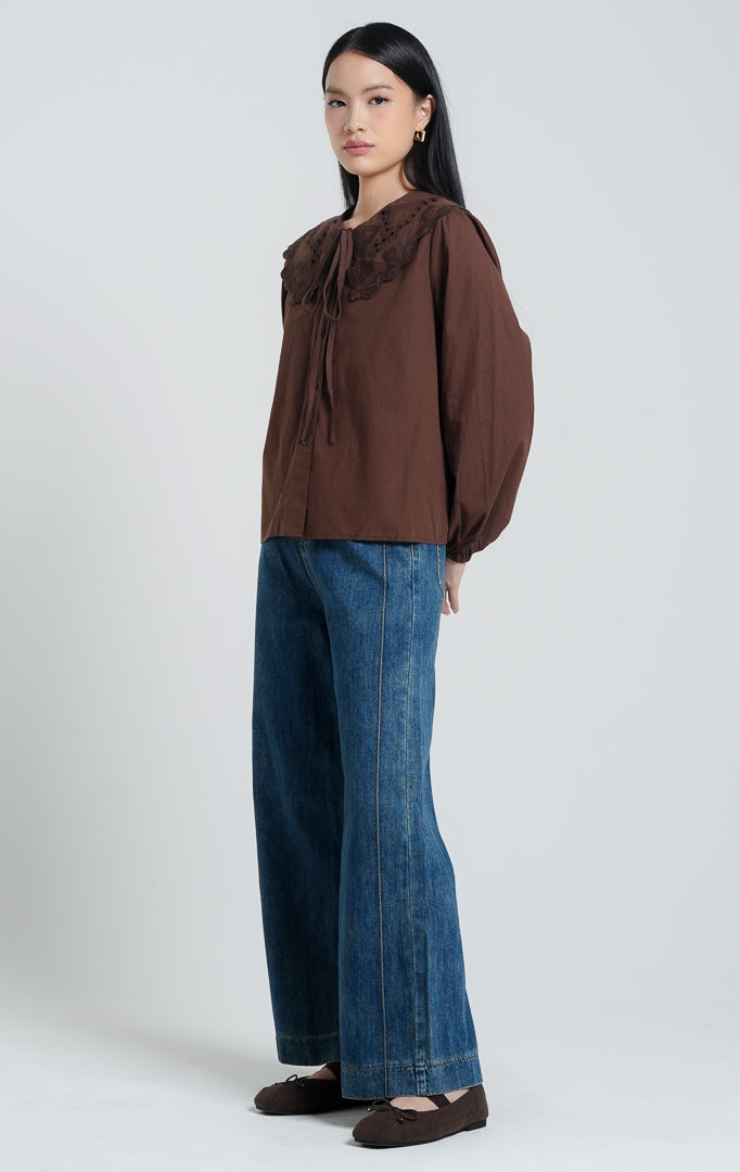 Lioren Top Dark Brown