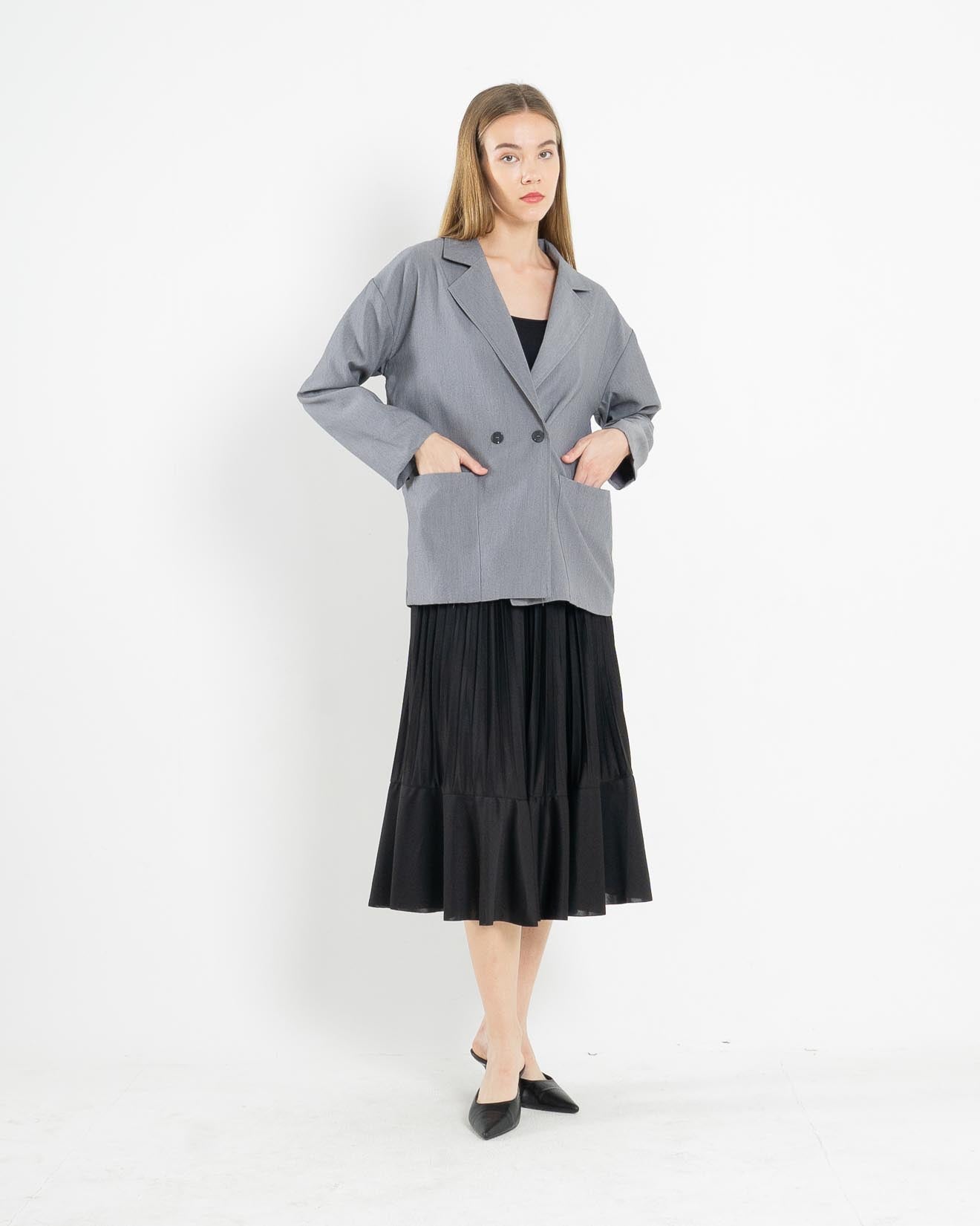 Germaine Oversized Grey Blazer – 186102