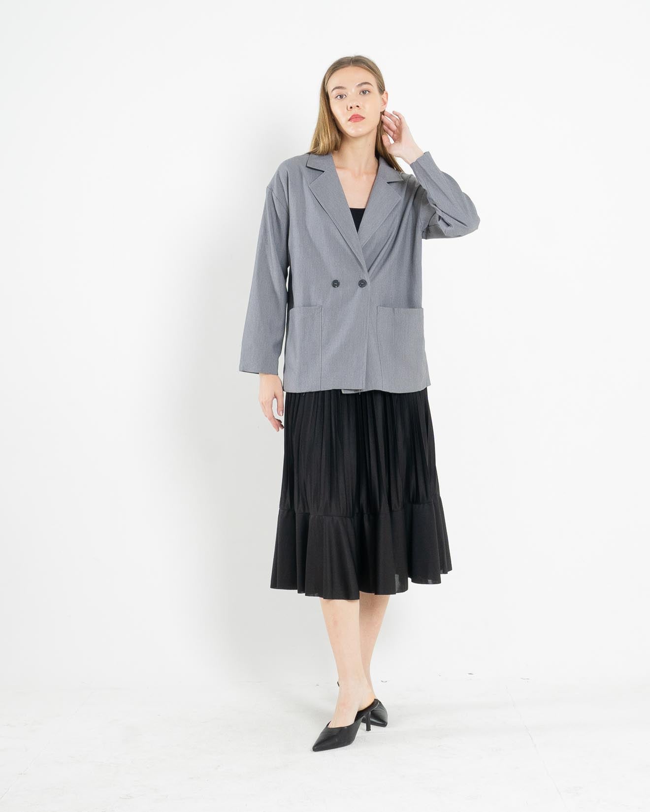 Germaine Oversized Grey Blazer – 186102