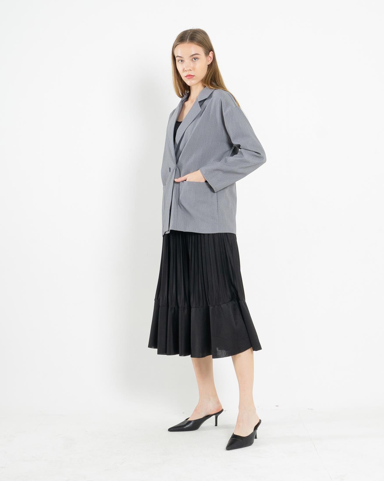 Germaine Oversized Grey Blazer – 186102