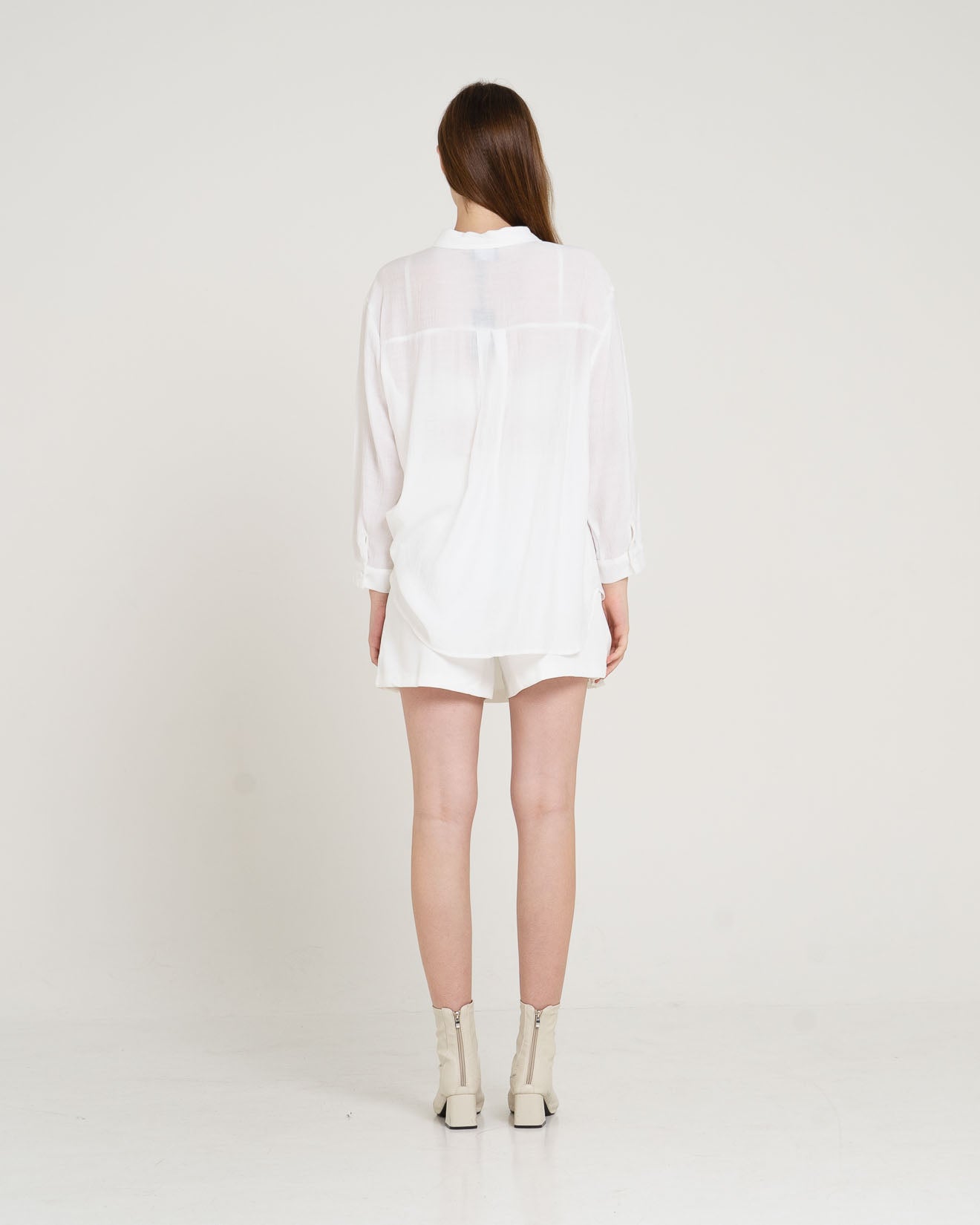 Yurie Oversized Sheer White Shirt – 186394