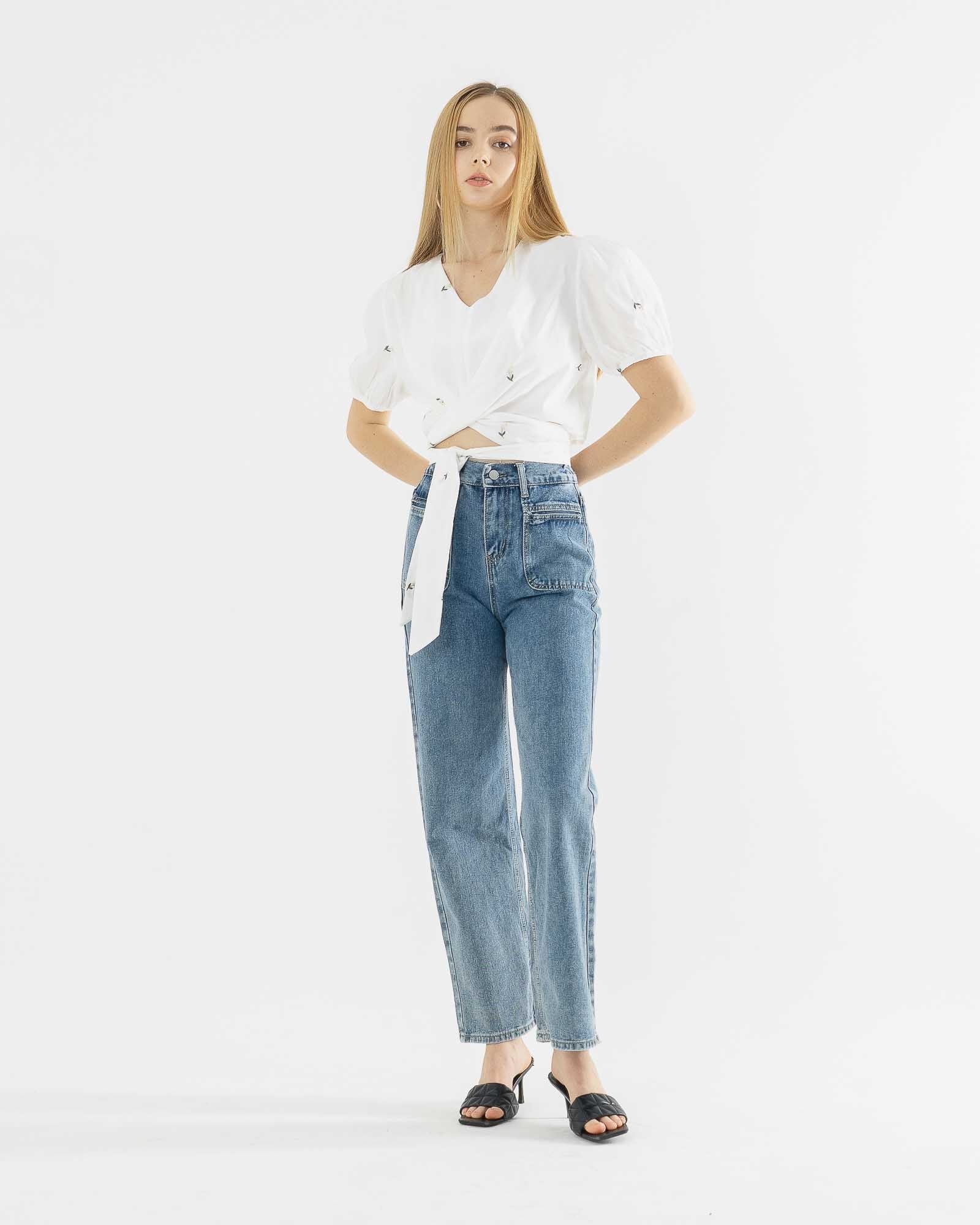 Delysia Embroidery White Crop Top – 186942