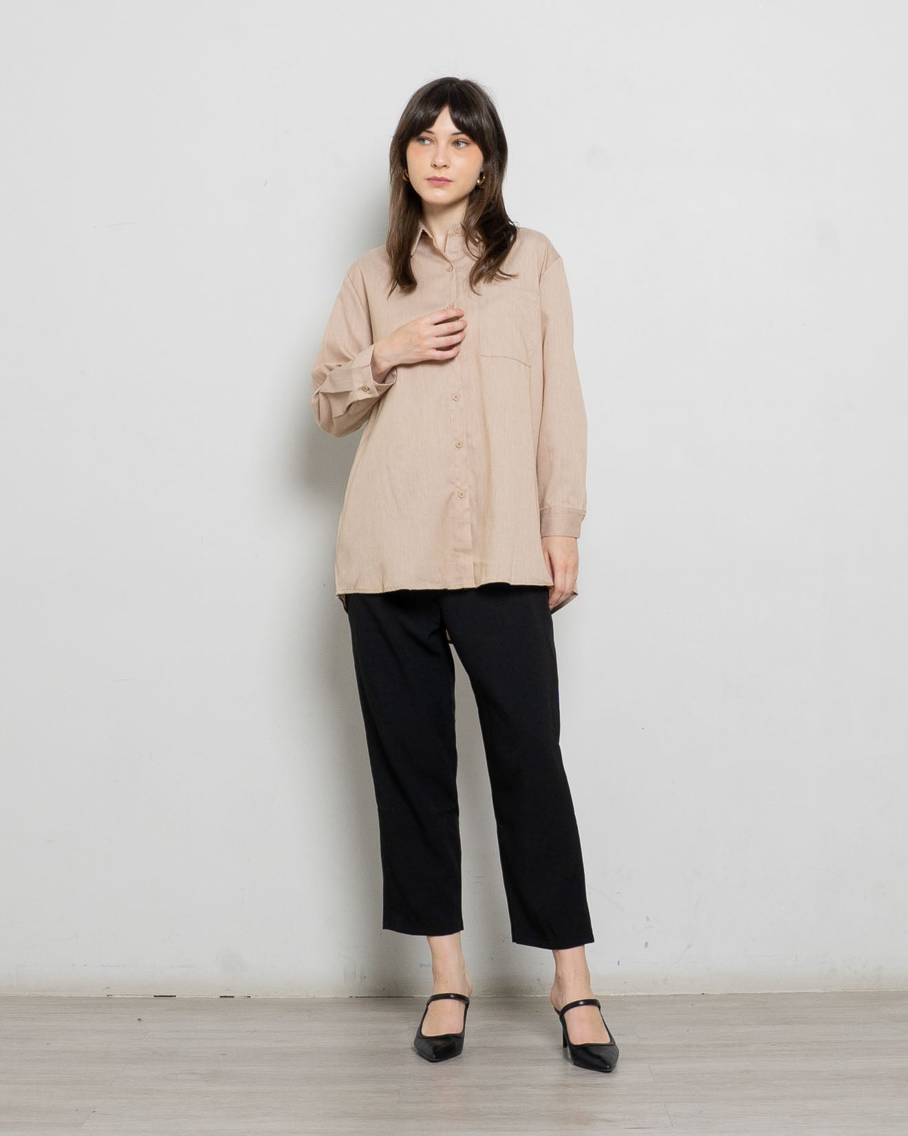 Ovia Oversized Brown Shirt – 186963