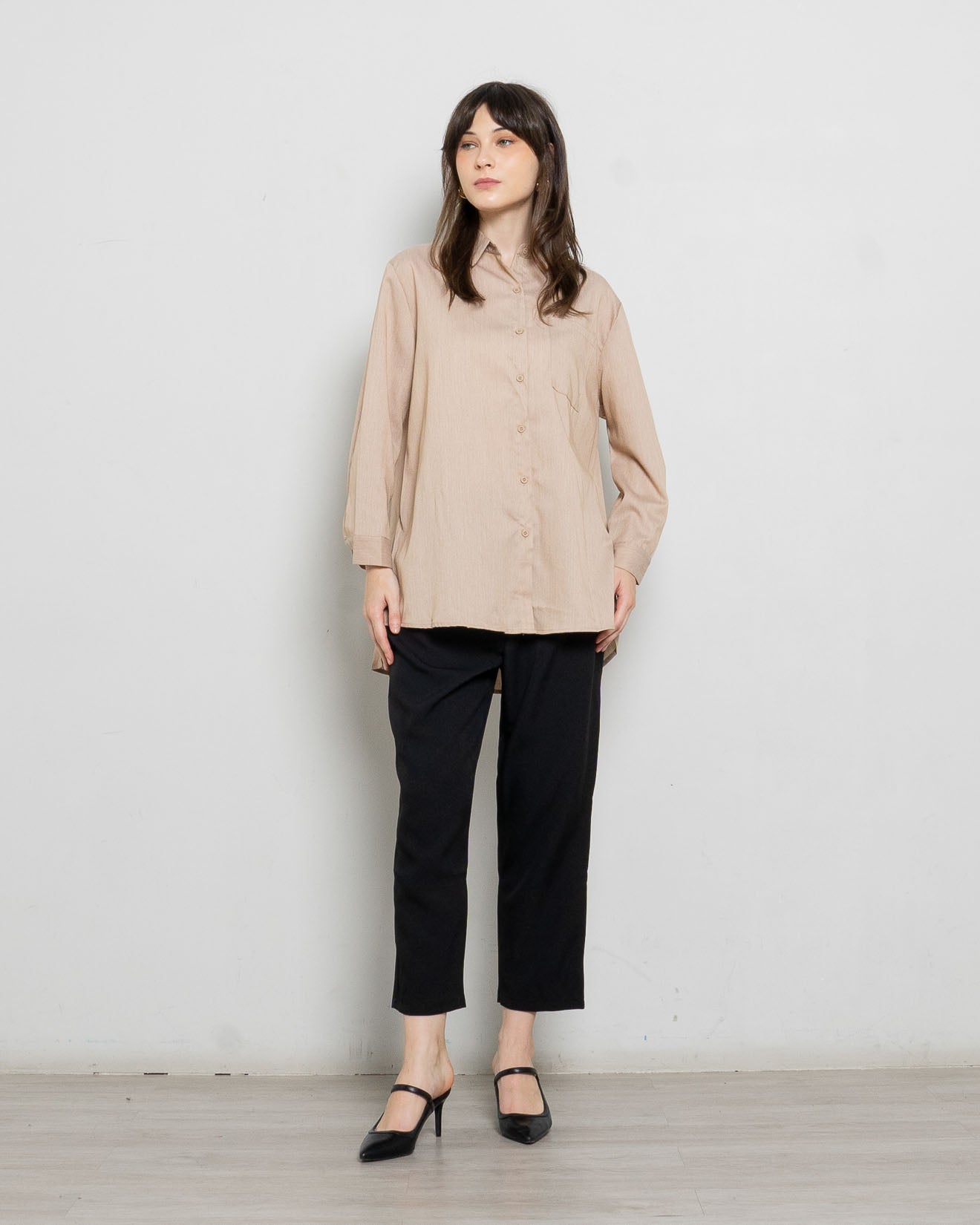 Ovia Oversized Brown Shirt – 186963