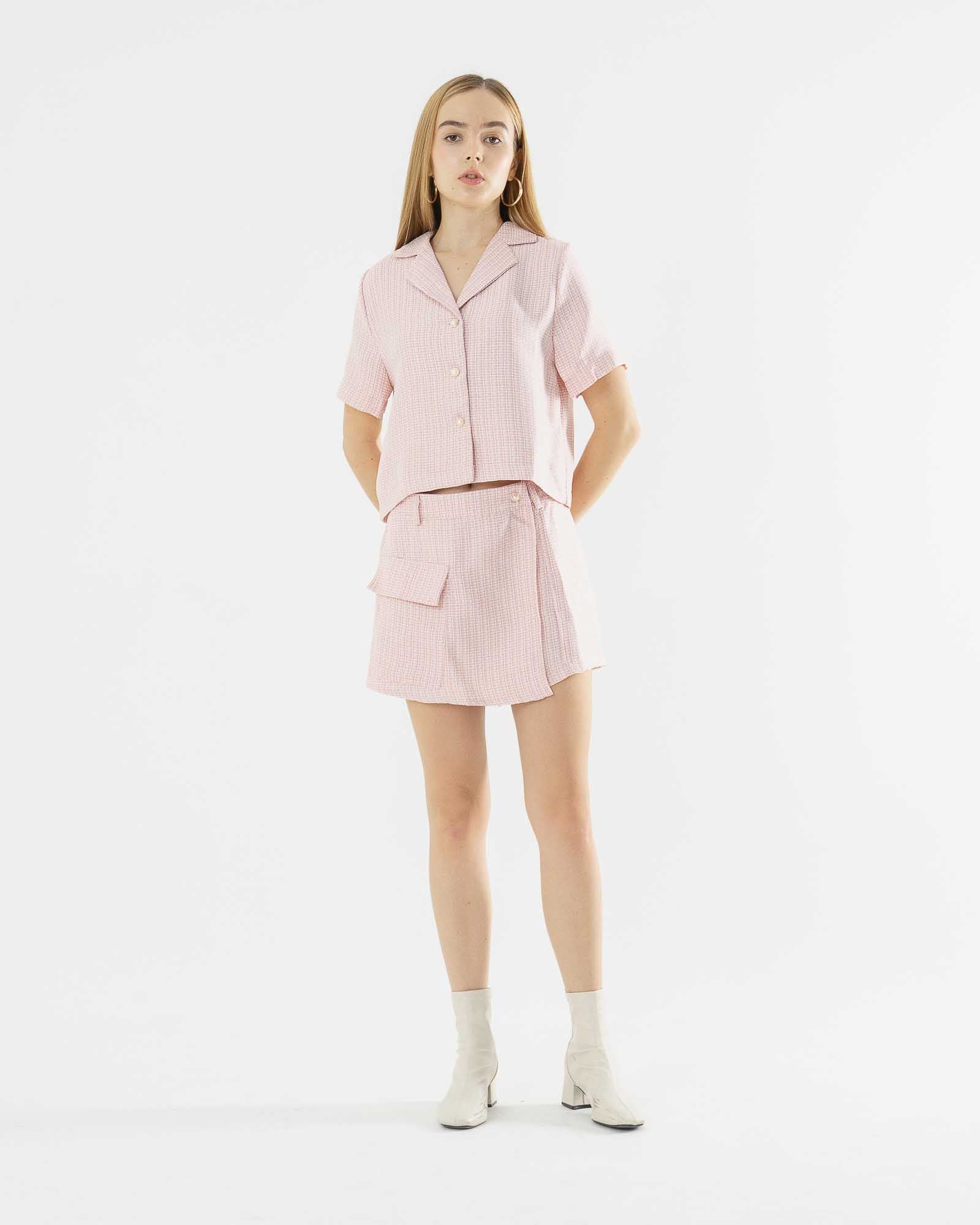 Rika Tweed Pink Skort - 286929