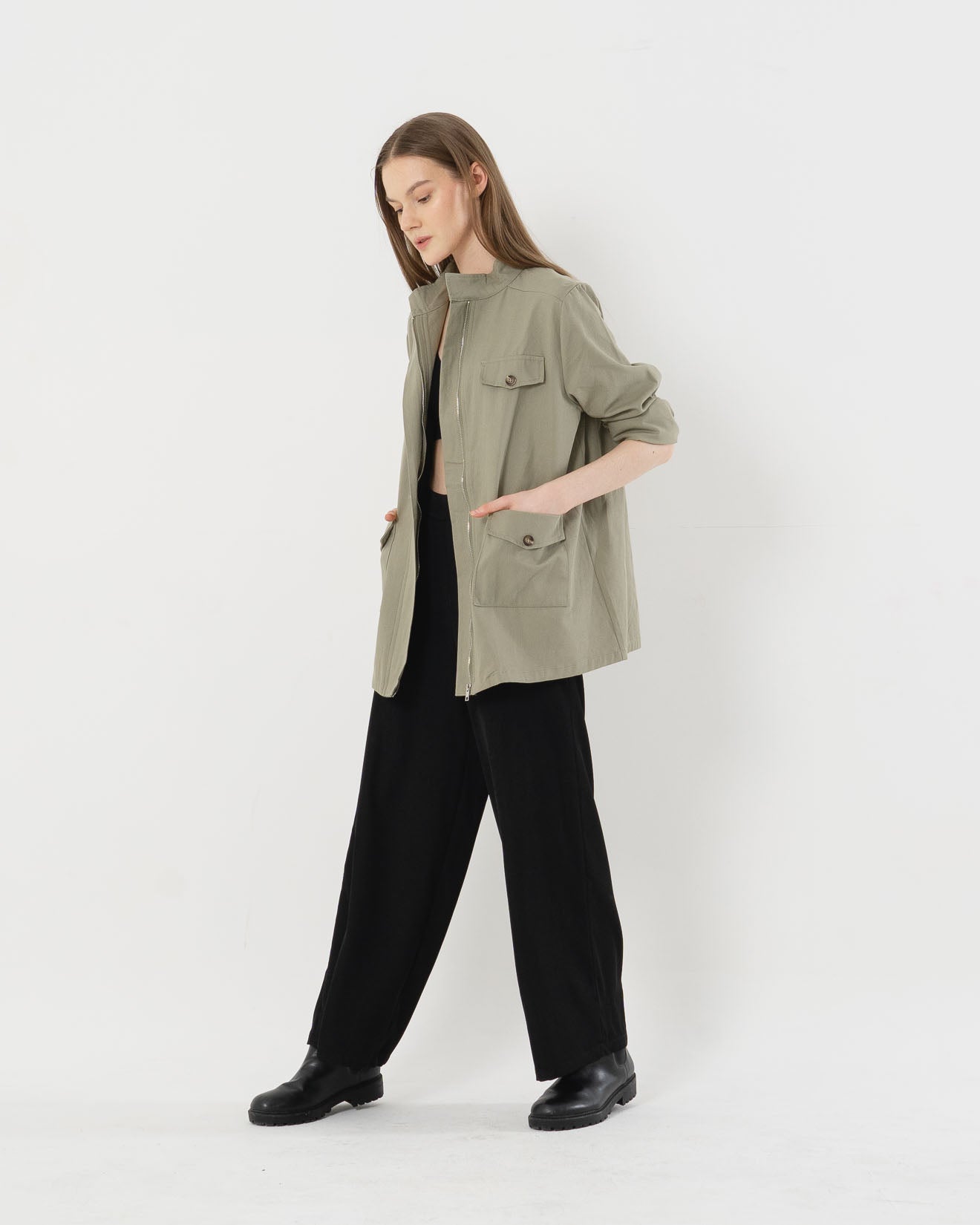 Caspian Oversized Sage green Outer - 187201