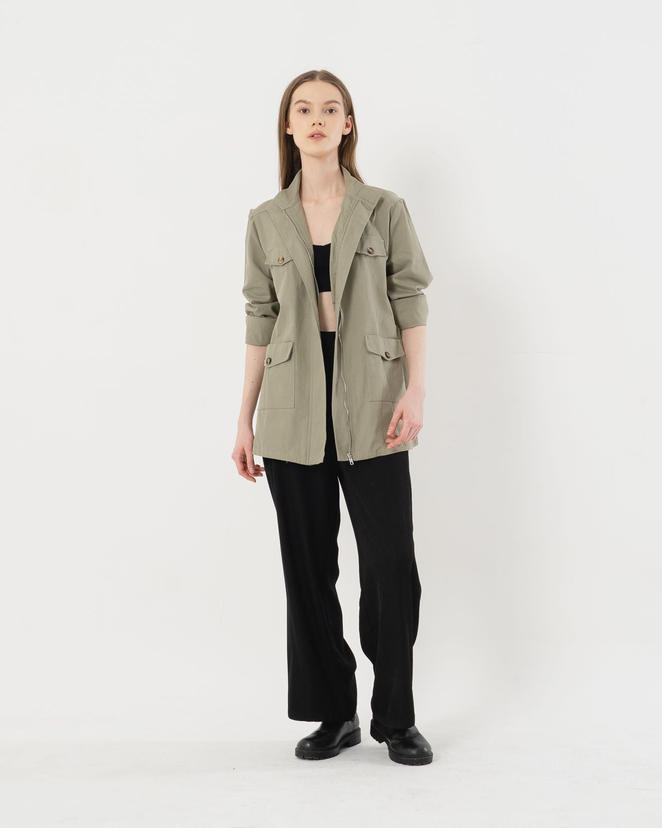 Caspian Oversized Sage green Outer - 187201