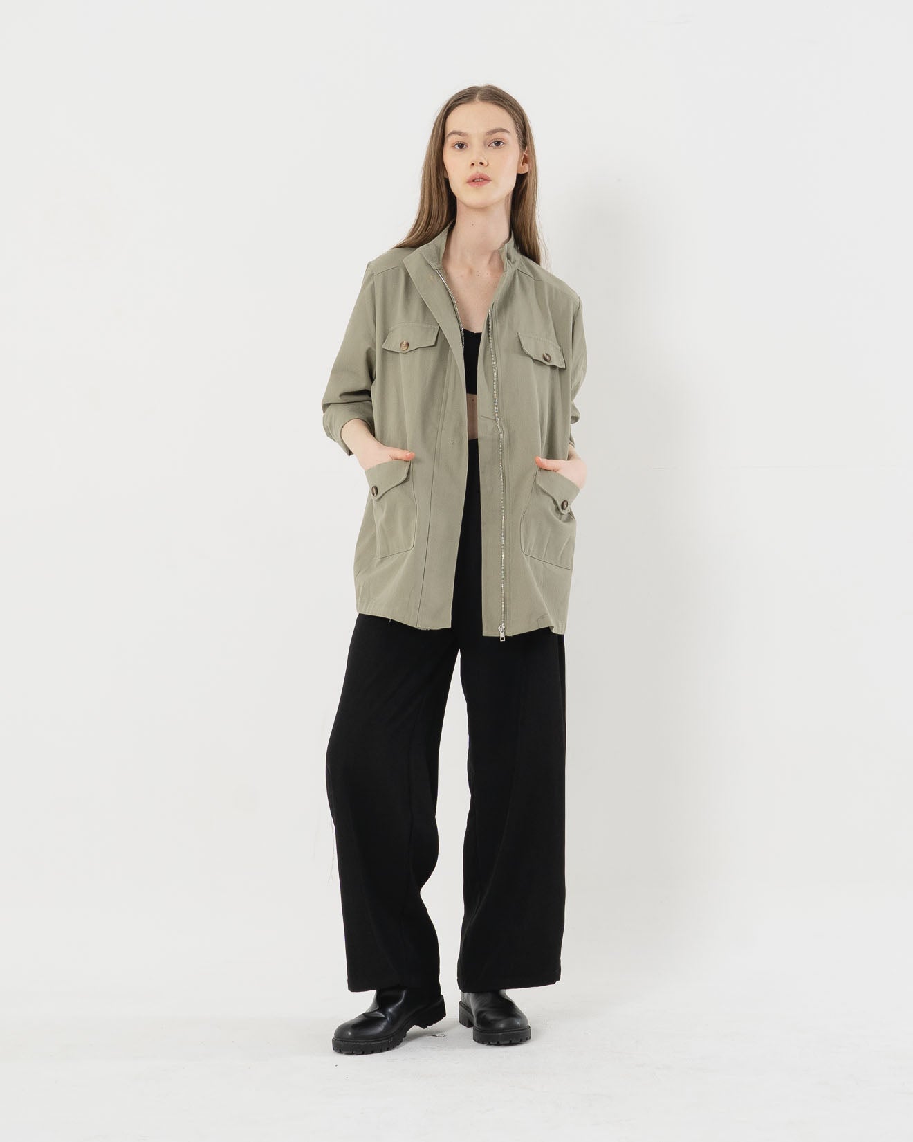 Caspian Oversized Sage green Outer - 187201