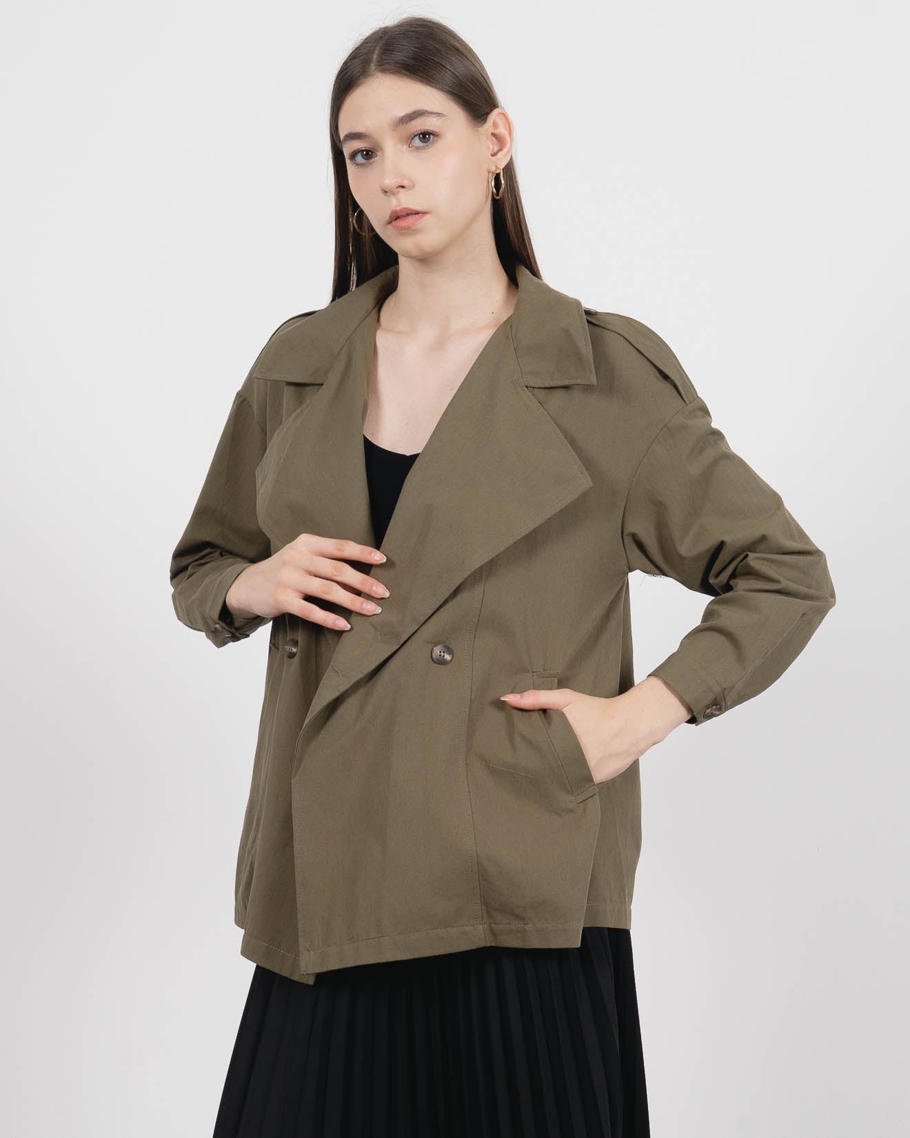 Jorden Oversized Trench Army Outer – 187206