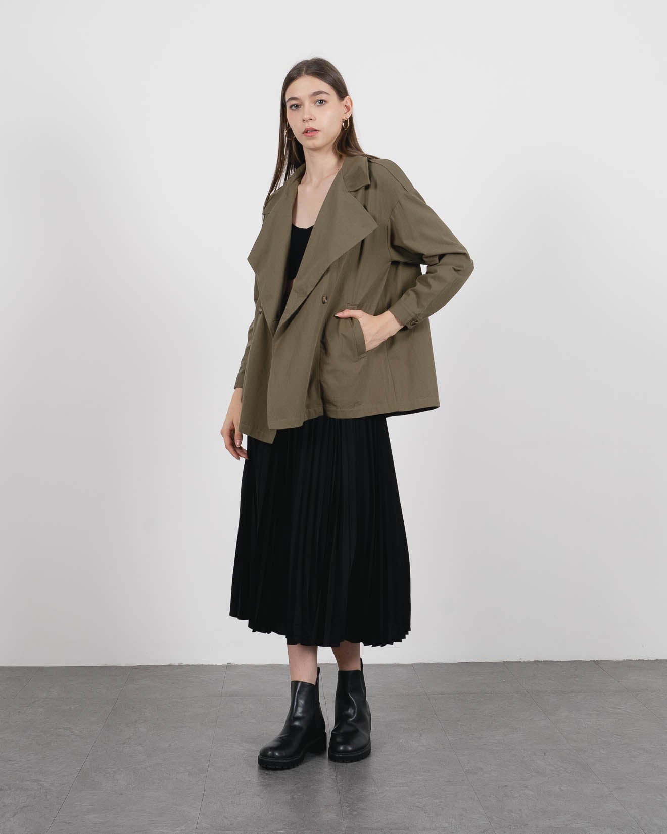 Jorden Oversized Trench Army Outer – 187206