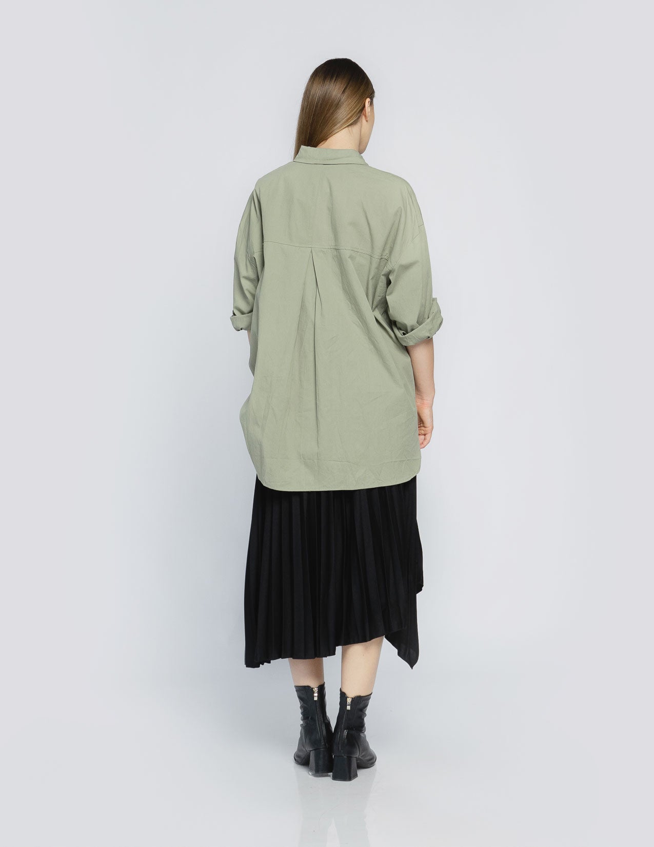 Mindi Oversized Relaxed Green Shirt – 187228