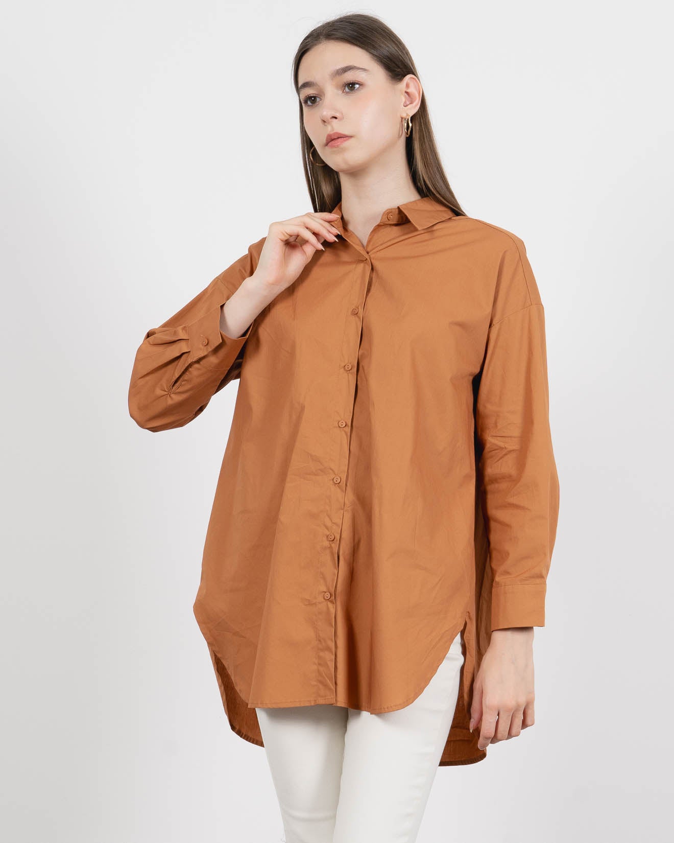 Irish Oversized Brown Shirt – Kemeja Wanita 187361