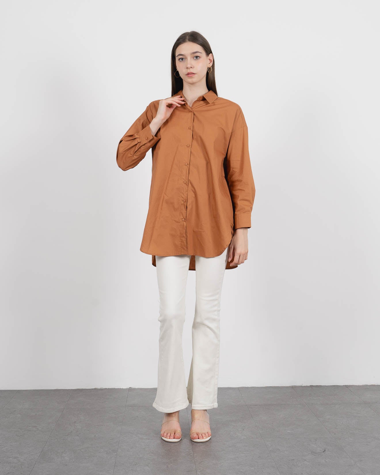 Irish Oversized Brown Shirt – Kemeja Wanita 187361