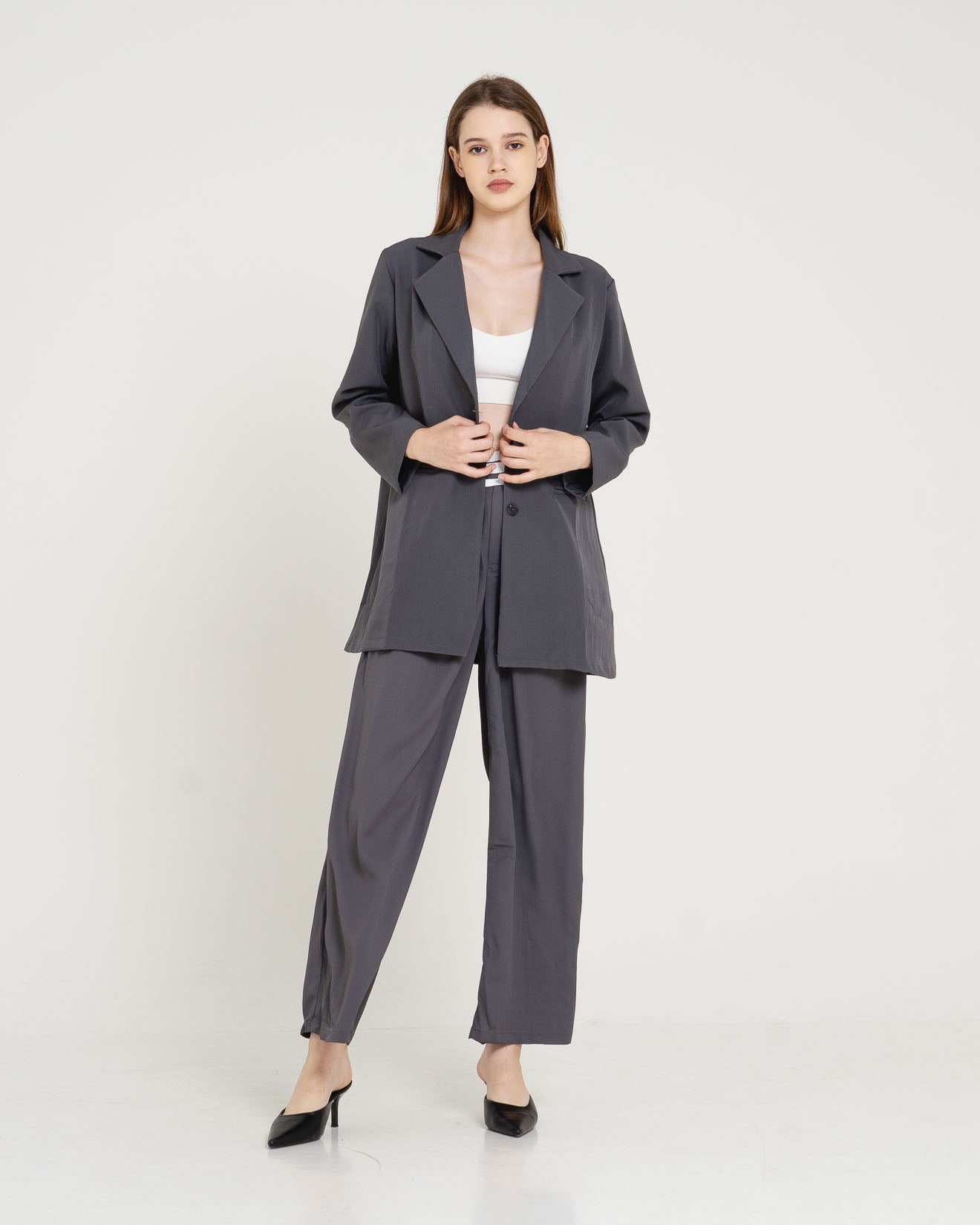 Wilona Relaxed Dark Grey Blazer – 187914