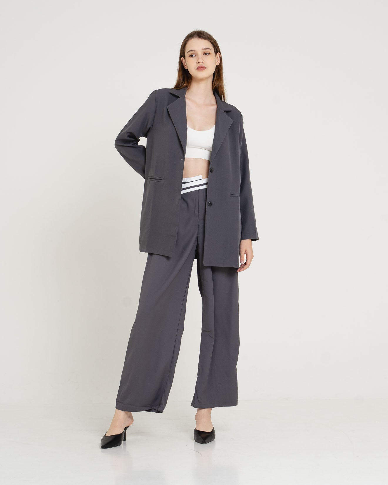 Wilona Relaxed Dark Grey Blazer – 187914