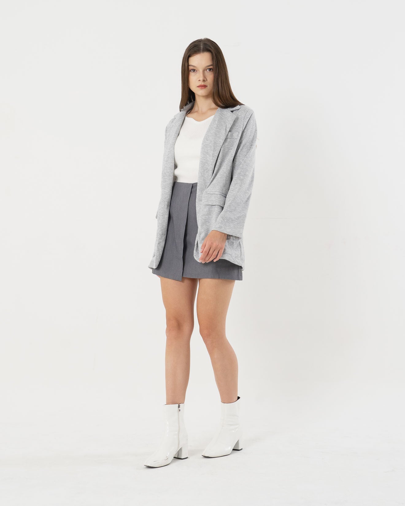 Jada Button Down Grey Blazer - 187948