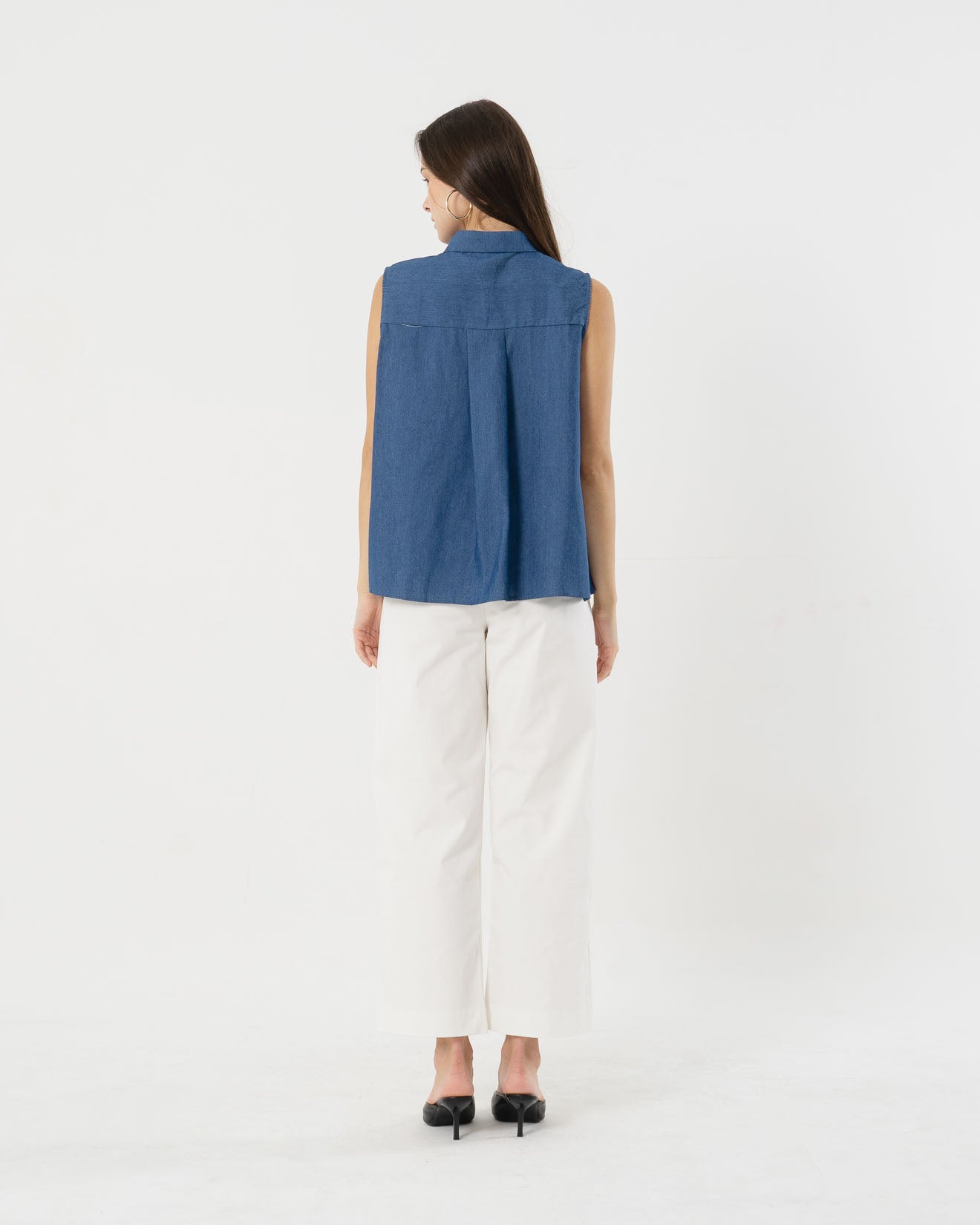 Mulan Drape Denim Top - 187957