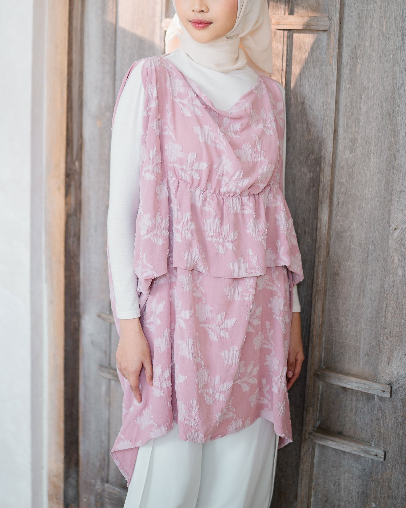 Seroja Textured Layered Pink Top – 188933