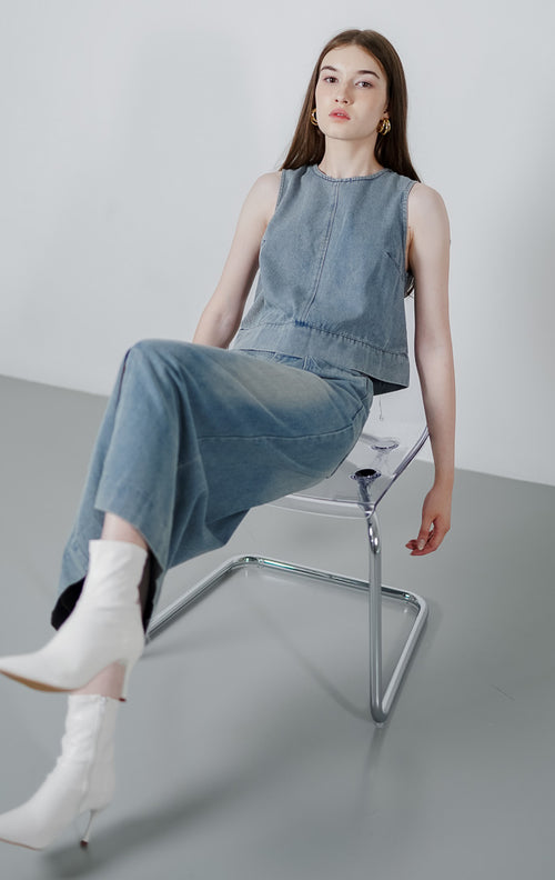 Arisse Denim Tank Top – Atasan Casual Wanita - 189723