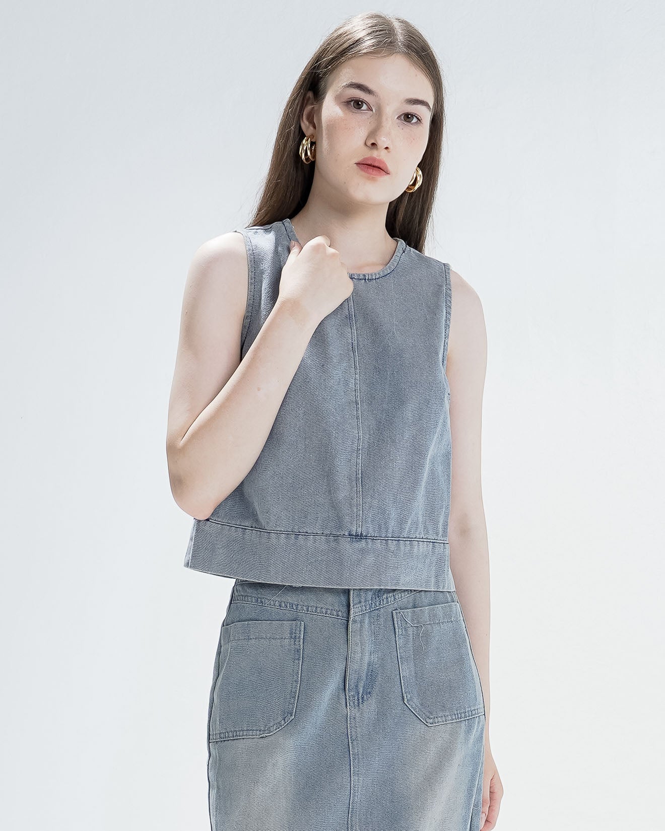 Arisse Denim Tank Top – Atasan Casual Wanita - 189723