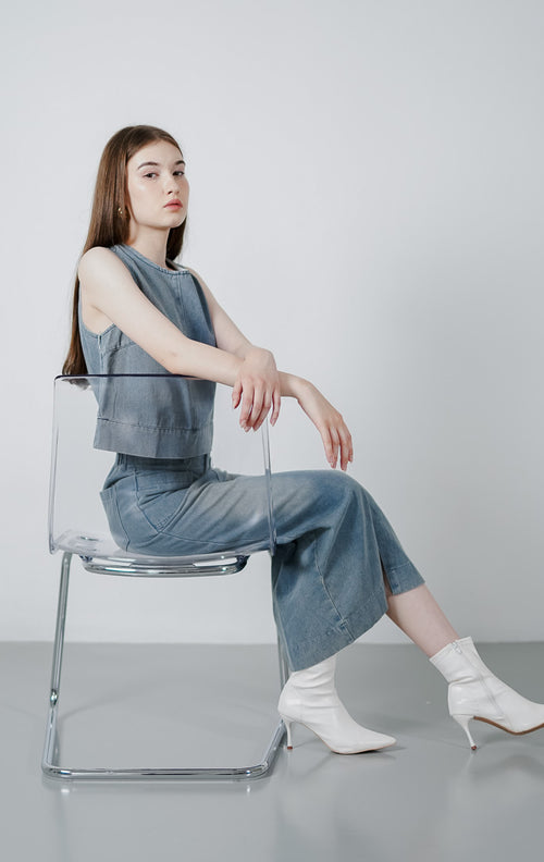 Arisse Denim Tank Top – Atasan Casual Wanita - 189723