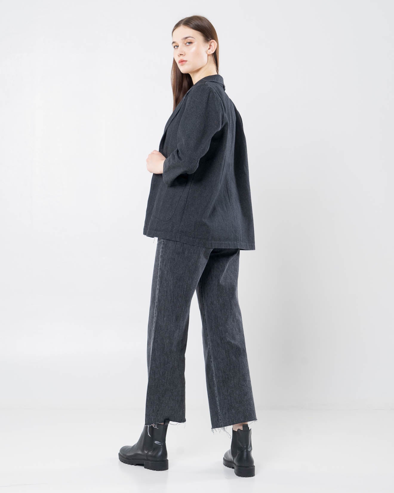 Flanders Denim Black Blazer – Outer Jeans Lengan Panjang Wanita - 189915