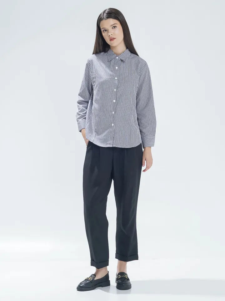 Aurel Shirt Grey Striped