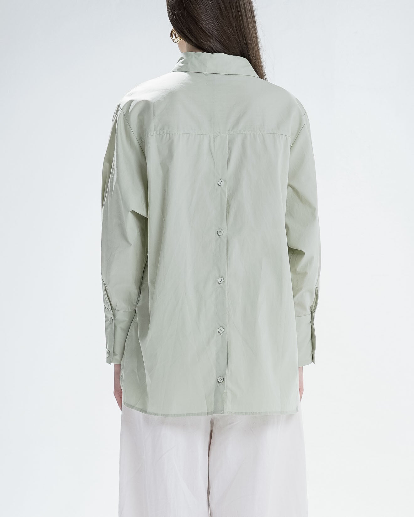 Arina Oversized Sage Shirt - Kemeja Wanita Kasual - 190216