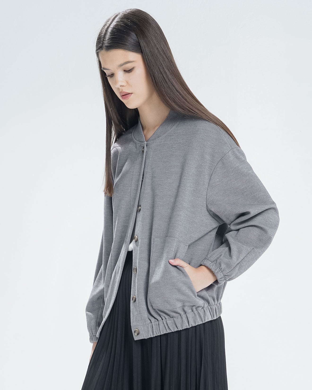 Azra Oversized Grey Outer - Baju Atasan Cardigan Wanita Kekinian - 190223 (RESTOCK)