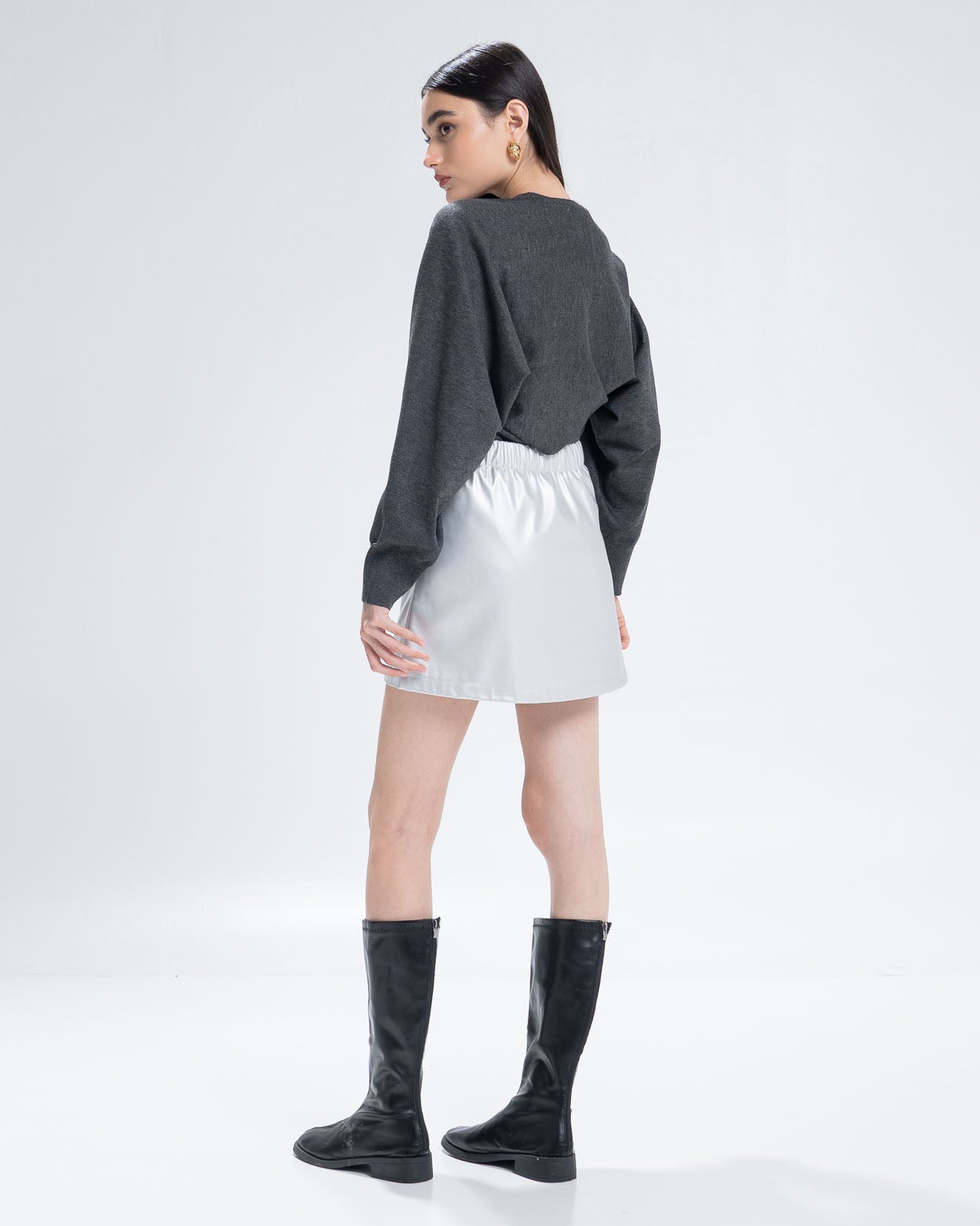 The Stage 2 Grey Sweater - Atasan Bolero Rajut Wanita Lengan Panjang - 190811