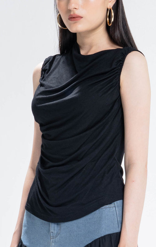 The Stage 24 Sleeveless Top Black - Atasan Wanita Kekinian - 190930