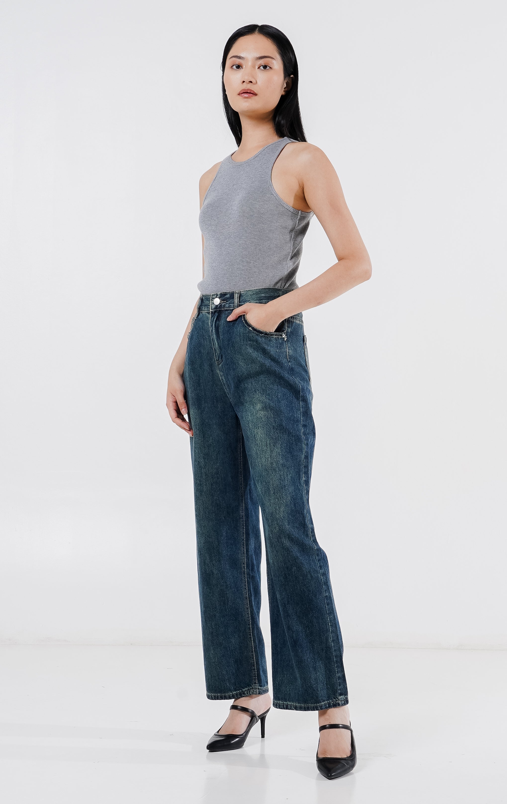 Stacia Pants Denim Dark