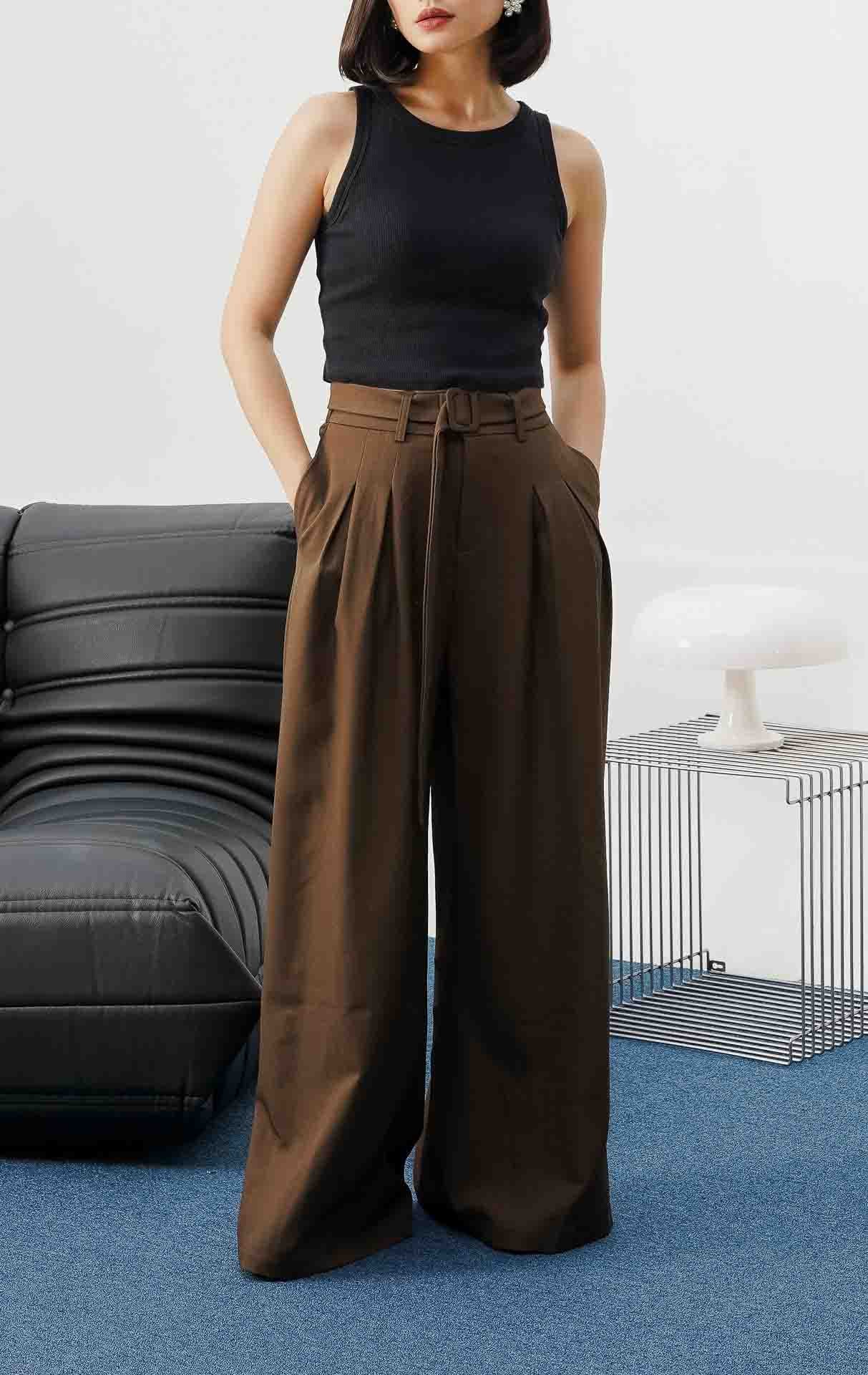 Agnes Belt Pants Brown