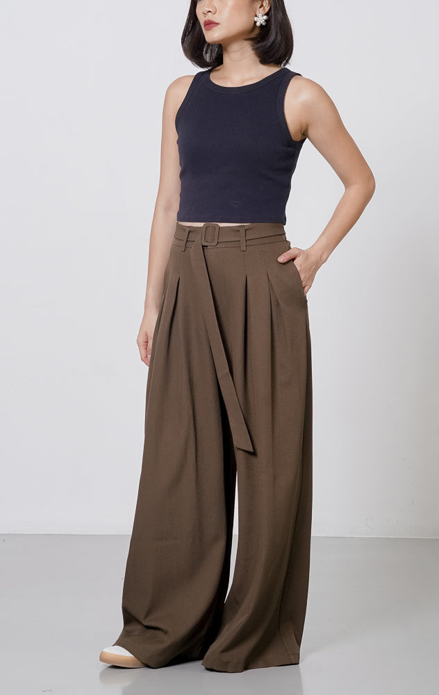 Agnes Belt Pants Brown